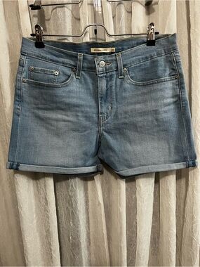 Levi's Light Wash Denim Roll-Cuff Shorts
